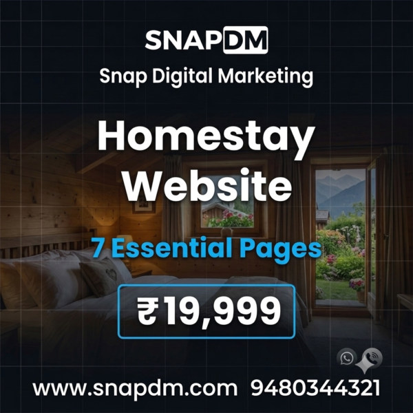 Professional Homestay Website Design & Development with Direct Booking, SEO Optimization and WordPress | Snap Digital Marketing