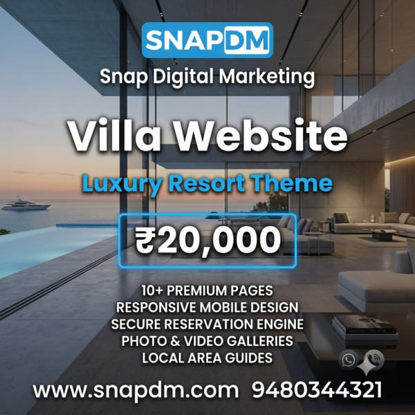 Luxury Villa Website Design & Development with Direct Booking, SEO Optimization and WordPress | Snap Digital Marketing
